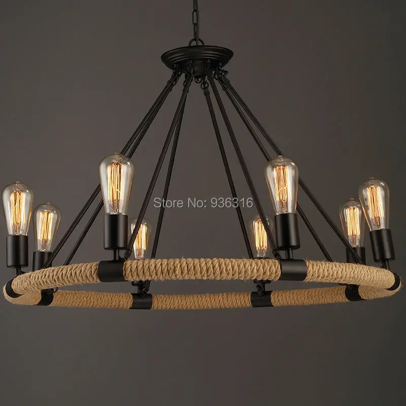 Урожай Веревка Подвеска Свет Лампы Лофт Творческая Личность Промышленные Эдисон