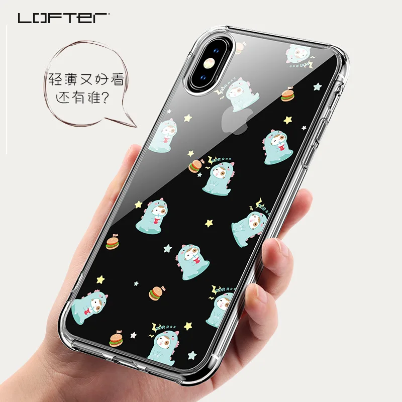 cute transparent cartoon phone case for iphone xr x xs soft tpu silicone clear cover for iphone xs max coque free global shipping