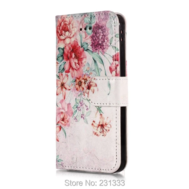 Кожаный чехол кошелек с мультяшным цветком C ku для Iphone X XS 8 7 Plus I7 6 6S SE 5S Apple Ipod Touch 5