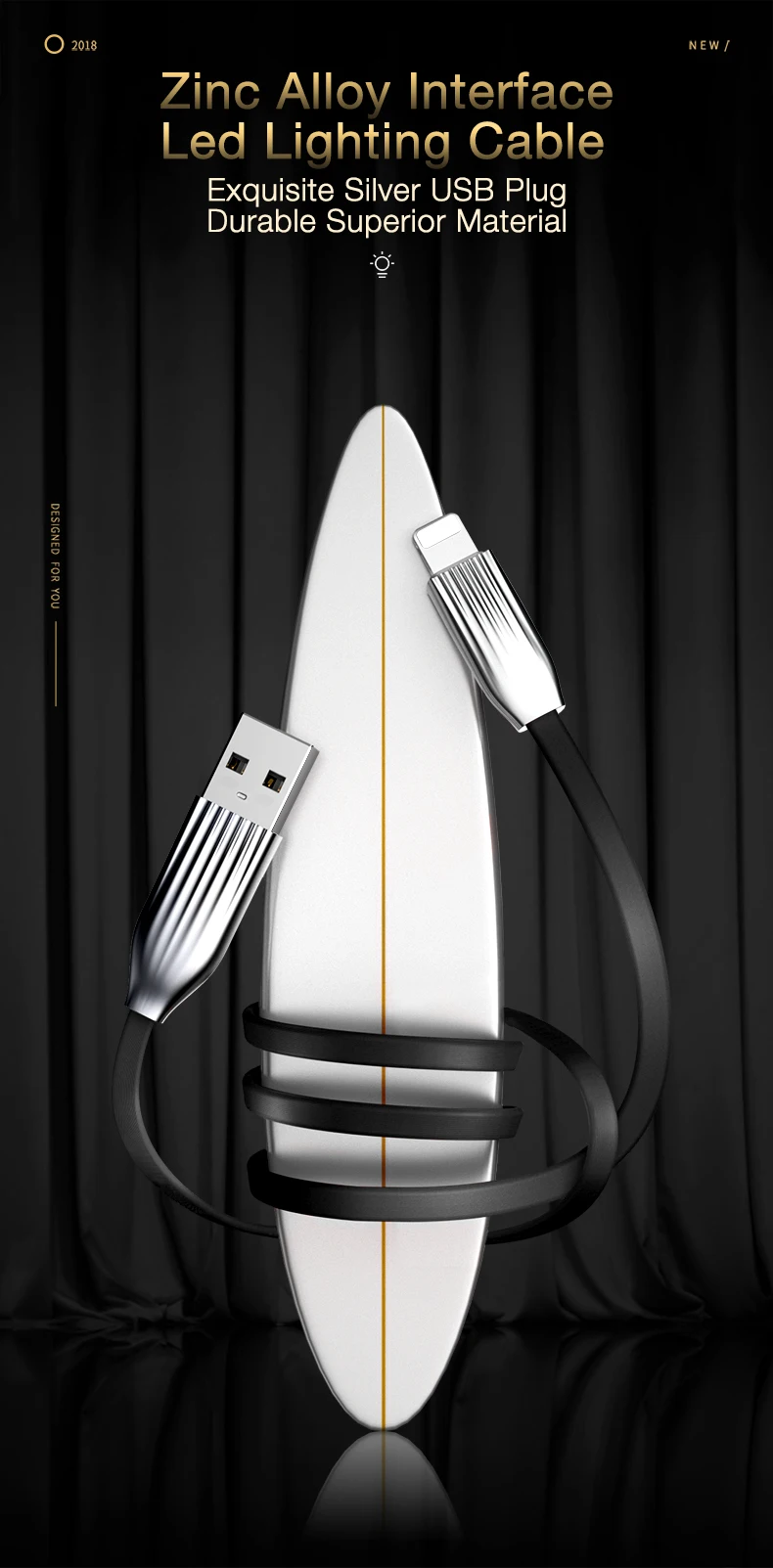 Cafele для iPhone X Xr Xs Max 8 7 6s Plus usb-кабель светодиодный ночник Цинковое зарядное устройство из алюминиевого сплава кабель для iPhone XS Max плоский usb-кабель