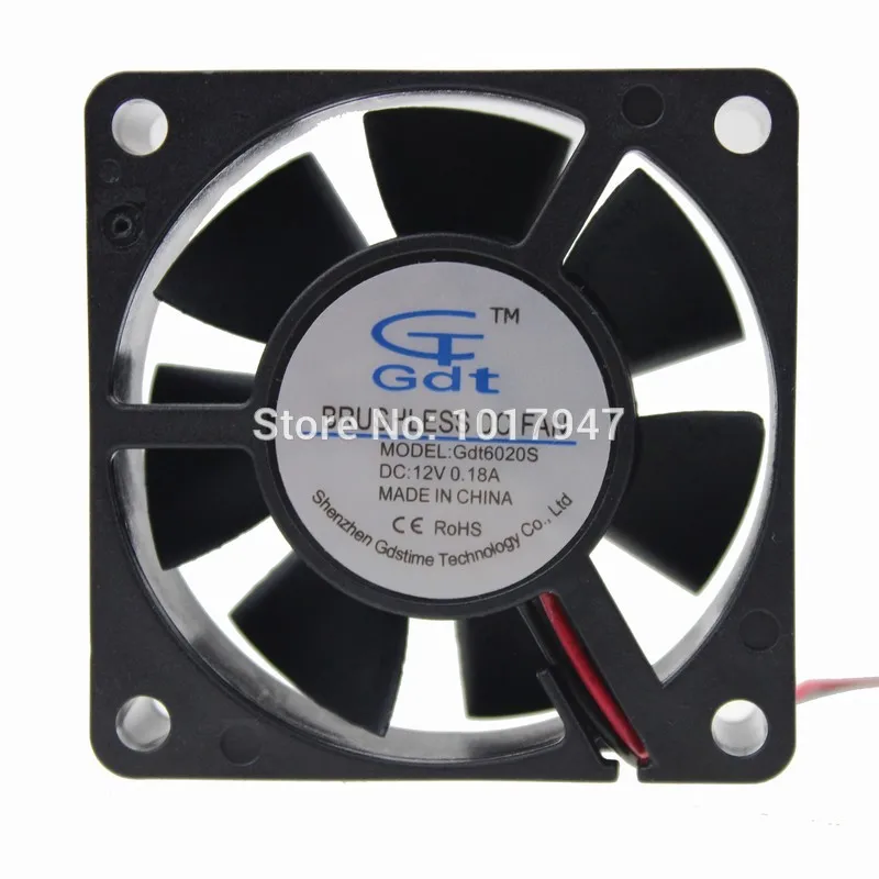 2 шт. в партии Gdstime DC 60 мм x 20 6020 12 В 2Pin 2510 Разъем Бесщеточный вентилятор охлаждения |