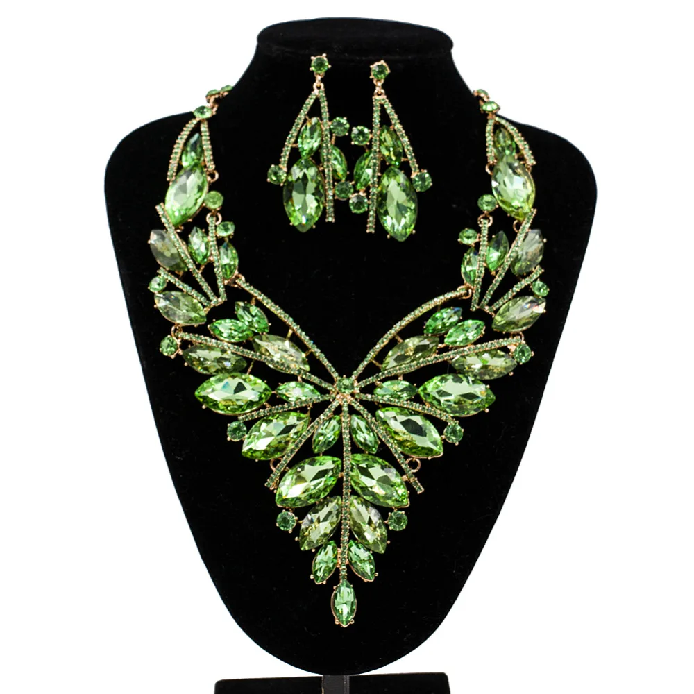 Женский свадебный комплект ювелирных изделий LAN PALACE ожерелье и серьги с