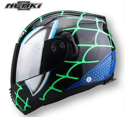 Гоночный железный шлем для мотоциклистов Зимний Человек-паук двойной объектив