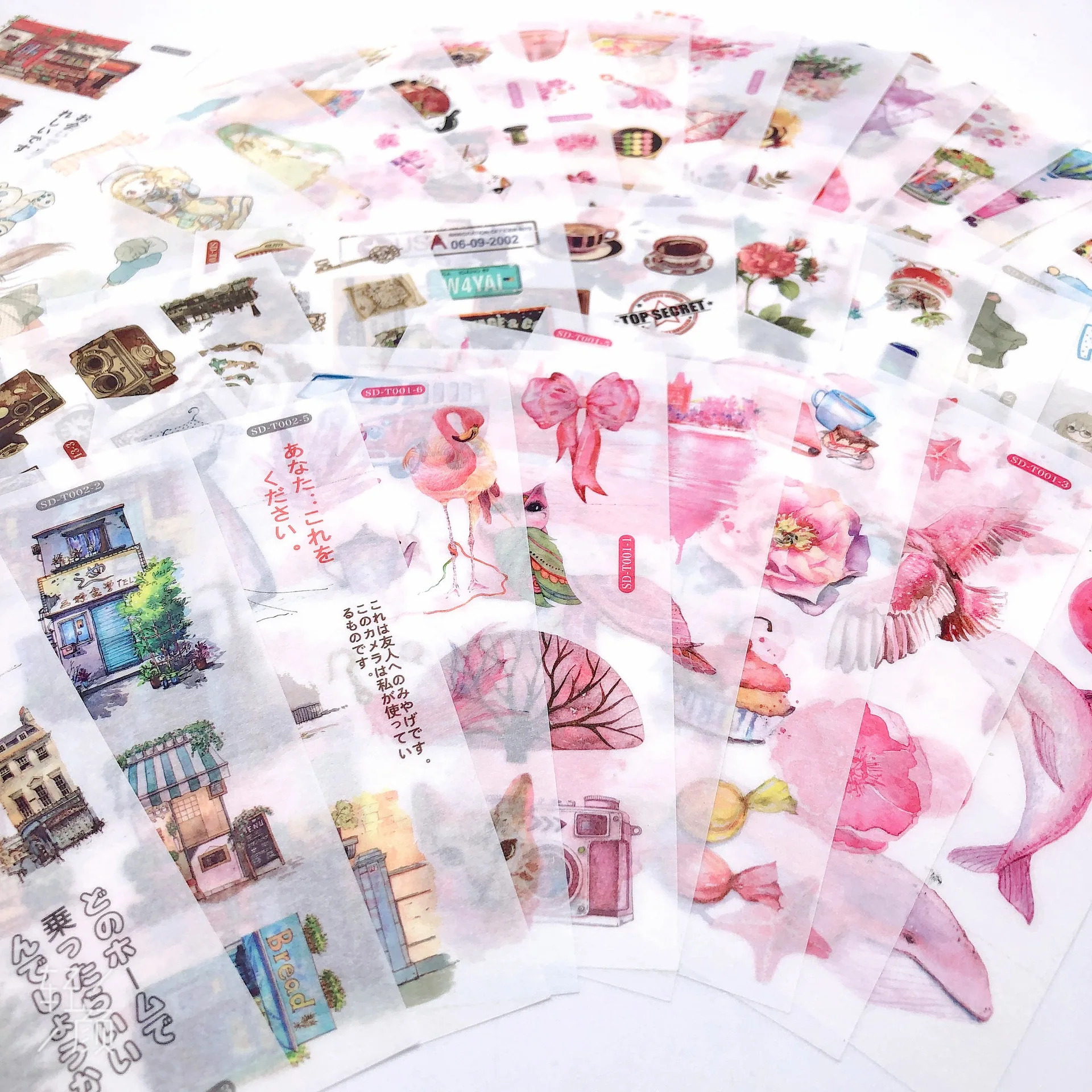 6 pcs/pack Cartoon Retro Transparent Bullet Journal Decorative Stationery Stickers Scrapbooking DIY Diary Album Stick
