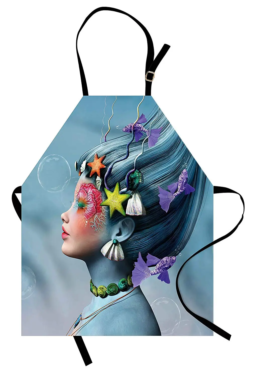Фартук русалки для женщин с подводной тематикой макияж прическа Морская звезда
