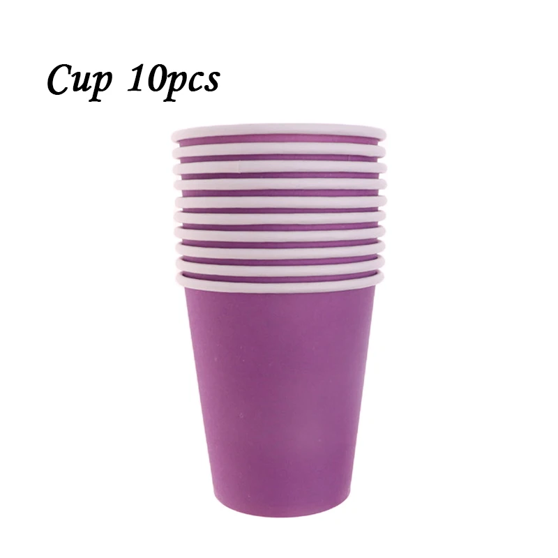 Cup10pcs 10 шт./Партия красная розовая тарелка чашка соломенная одноразовая коробка для посуды сплошной цвет день рождения предметы домашнего обихода Детская Игрушка В ванную - Цвет: Cup10pcs