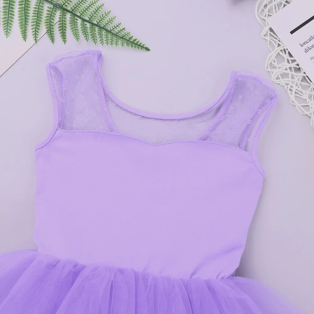 Детское балетное платье IIXPIN для девочек стрейчевое Сетчатое с u образной спинкой