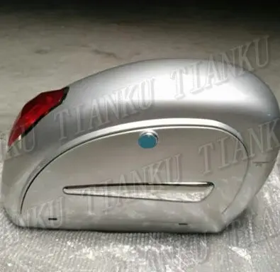 Мотоцикл жесткий седло сумки багажник фары чемодан для Honda Yamaha Suzuki Kawasaki Спорт поплавок на заказ Чоппер крейсеров улица - Название цвета: silver