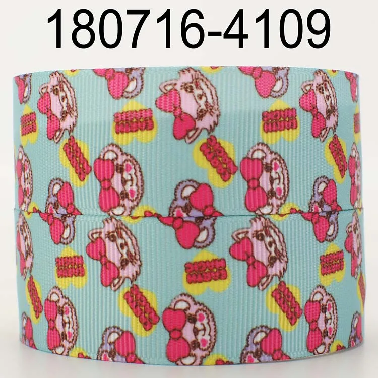 180716-4109 10 ярдов-разные размеры-мультяшный медведь grosgrain лента-Земля Волшебная печатная лента-Милая Лента - Цвет: 180716-4109