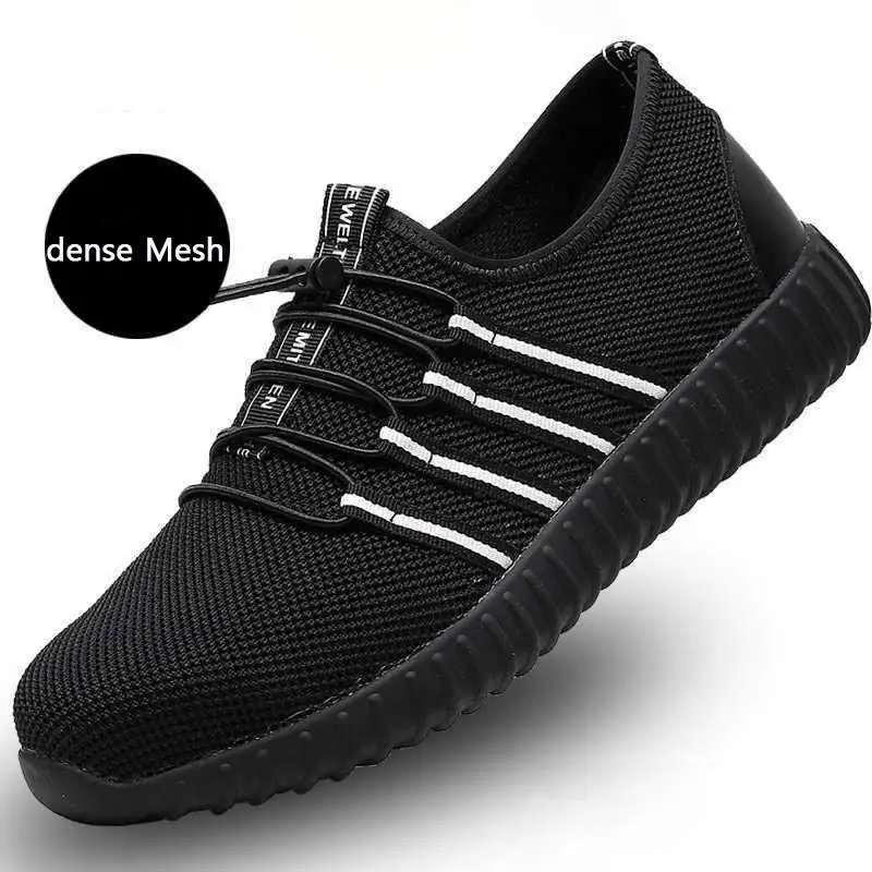 dense Mesh Новинка; модная защитная обувь для выставки; Мужская дышащая сетчатая обувь для пирсинга; легкая обувь со стальным носком; Рабочая обувь - Цвет: dense Mesh