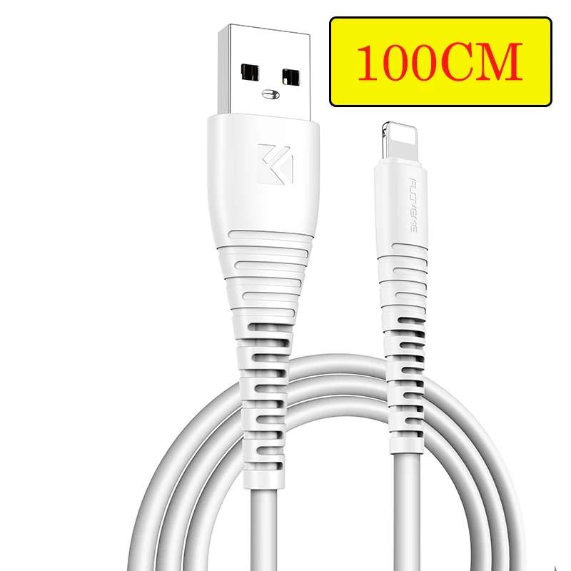 White 100cm FLOVEME Lighting USB кабель для iPhone XR X XS телефон быстрое зарядное устройство кабель для iPhone 6 7 8 Plus Освещение usb зарядный кабель для передачи данных - Цвет: White 100cm