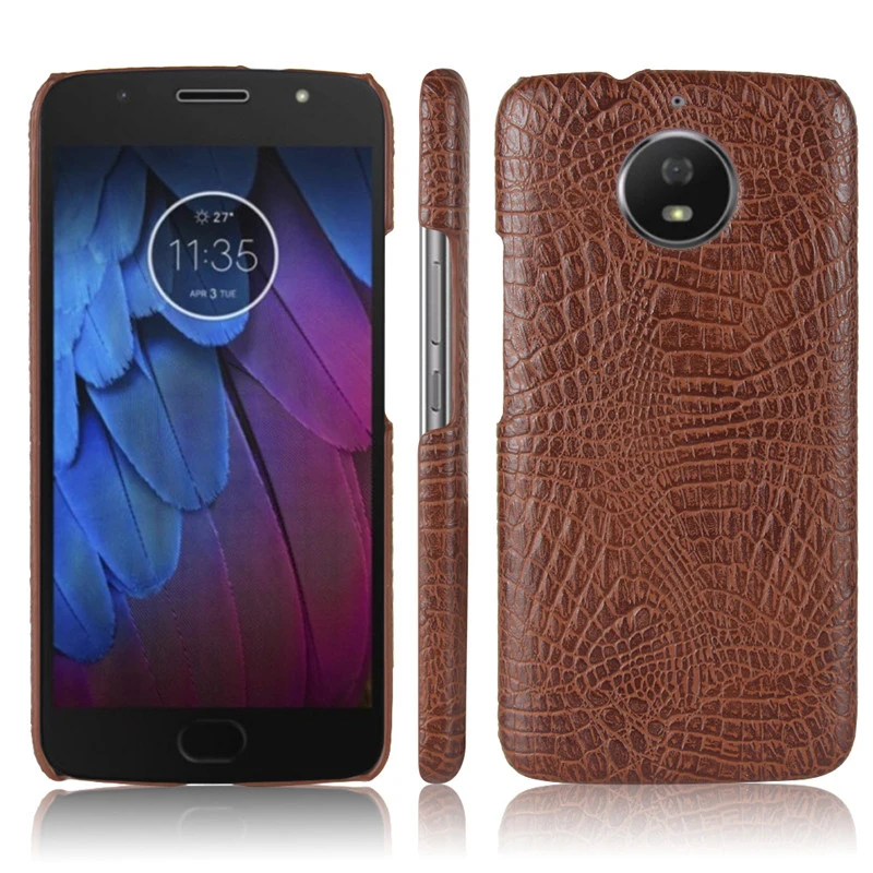 Крокодиловый Змеиный кожаный чехол для телефона Motorola Moto X M C E4 G5 G5S G6 Plus X4 X E3 power Z2 Z Play жесткий чехол-накладка - Цвет: Коричневый