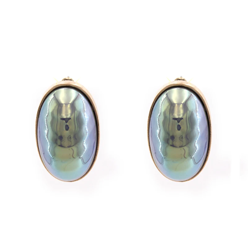 Fashion Ladies Girls Shell Pearl Stud Earrings Baroque Oval Geometric Handmade Accessories Trendy Boucle D'oreille 2018 | Украшения и