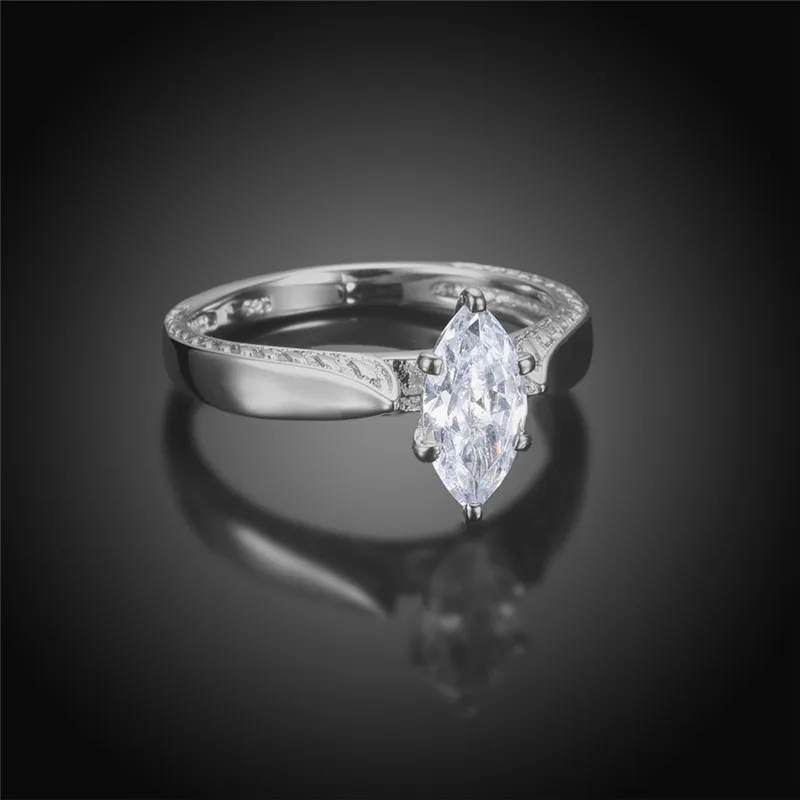 ROMAD Wedding Rings for Women Silver Color Jewelry Luxury Party Marquise AAA Zirconia Accessories CZ Stone anillos mujer | Украшения и
