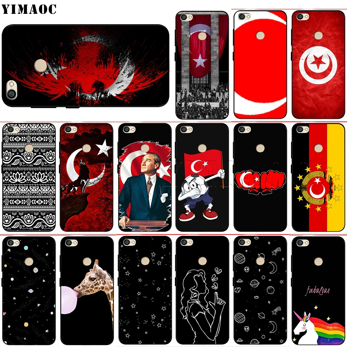 YIMAOC турецкий чехол с флагом для Xiaomi Redmi mi Note MAX 3 6a 7 6 8 9 go se mi6 mi8 a1 a2 Lite 8A f1|Бамперы| |