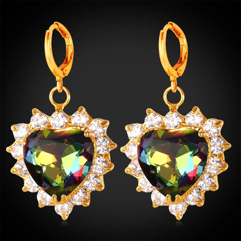 Женский комплект из колье и сердца с австрийским камнем | Украшения аксессуары