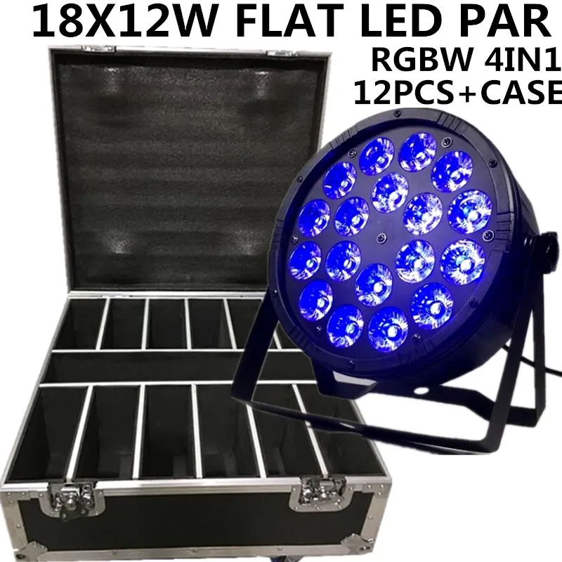 12 шт./18x12 Вт RGBW светодиодный прожектор PAR + чехол для дискотеки dmx сцены