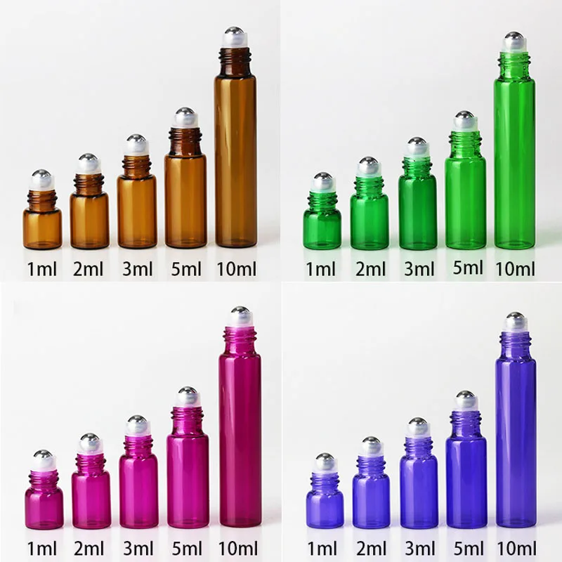 1ml 10mlBottles для эфирных масел роликовые бутылки с металлическими роликовыми