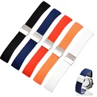 Силиконовый ремешок для часов Samsung Galaxy, 14 мм, 16 мм, 18 мм, 20 мм, 22 мм, складная Пряжка, быстросъемный резиновый ремешок для браслета