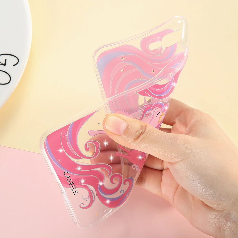 Чехол CASEIER для телефона с милым рисунком iPhone 8 7 6S 6 Plus милые блестящие чехлы со