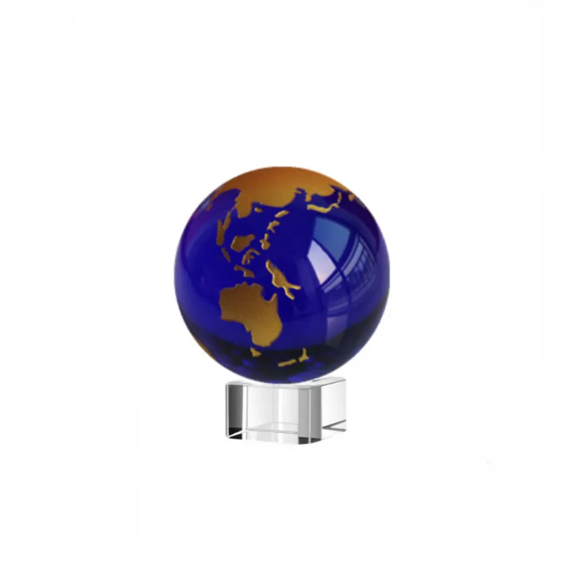 Золотой кристалл глобус Карта мира кварцевый стеклянный шар коллекционные