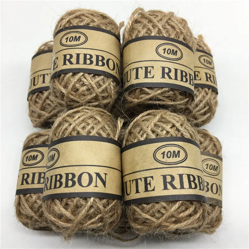 2 рулона 10 м натуральная коричневая джутовая пеньковая верёвка швабра с