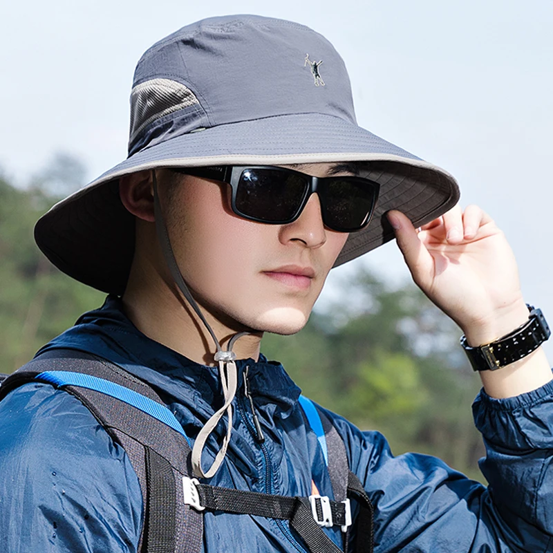 Outdoor UPF 50+ Bucket Hat Summer Men Women Fishing Hiking Breathable Hats Sun UV Protection Face Neck Mask Wide Large Brim hats |