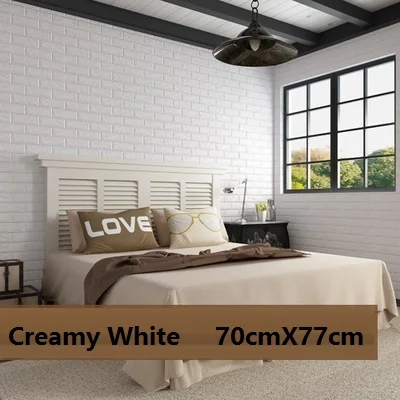 White 3D обои Декорации для комнаты стикер белый DIY креативные водонепроницаемые обои звуконепроницаемые столкновения детской контактной бумаги 70 см* 77 см - Цвет: White