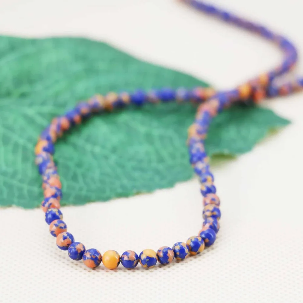 6 мм аксессуары серия оранжевые и синие турецкие камни свободные бусины