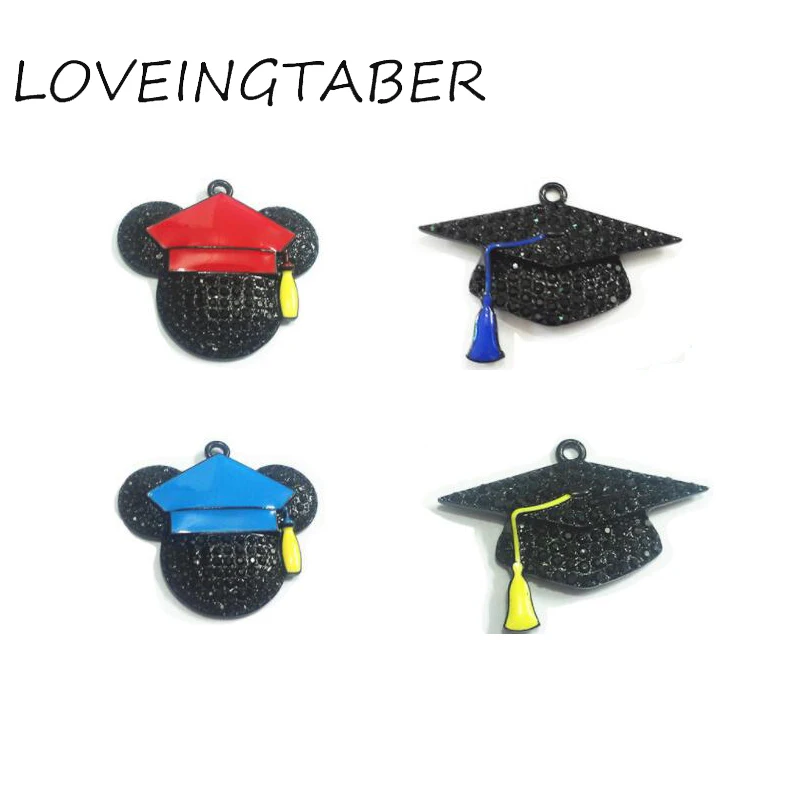 

( Choose Style First ) Each Style 10pcs/bag Enamel& Rhinestone Regalia Cap/Minnie Pendants For Chunky Kids Necklace