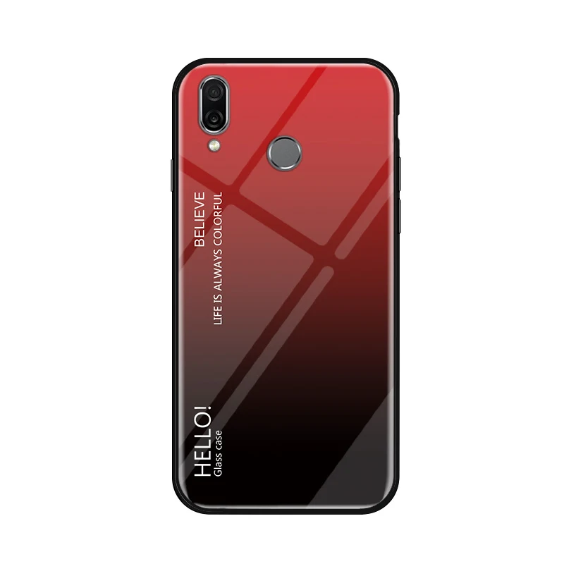 Red Для Meizu Note 9 чехол Роскошный градиентный закаленное стекло мягкий силиконовый бампер задняя крышка для Meizu note9 Note 9 чехол для телефона Fundas - Цвет: Red