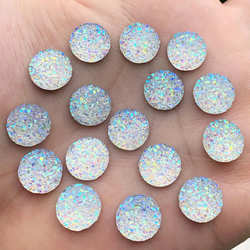 

480pcs Crystal AB 12mm Flatback Resin Round Rhinestone Cabochon Gems,Flat Back Resin Rhinestone For DIY Decoration -A550*6