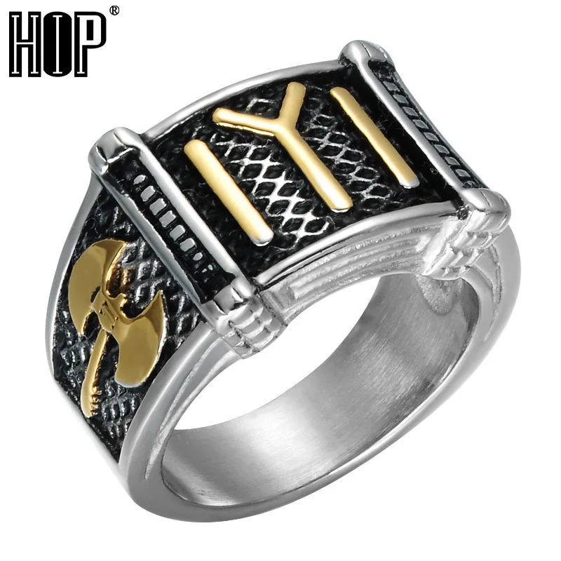 Бедра два тона Титан Нержавеющая сталь топор AX кольца из синтетического волокна