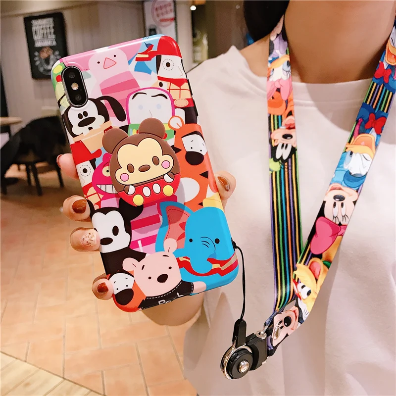 3pcs Sam S10 plus toy Zoo case Cute Cartoon Soft back For Samsung S9 S8 note8 note 9 A8S A9S +stander+Strap |