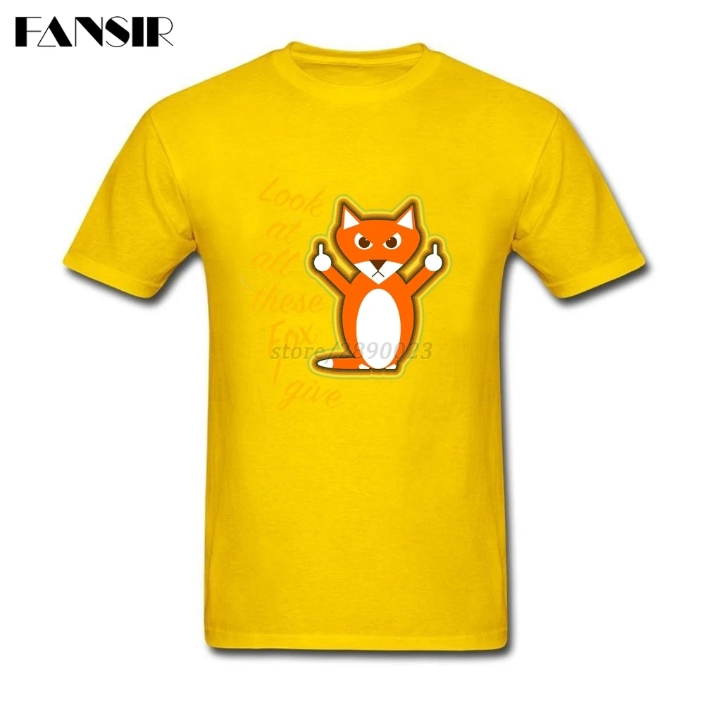 Look At All These Fox I Give Men T-shirt Crazy T Shirts For Custom Cotton Short Sleeve Plus Size Clothing Team | Мужская одежда