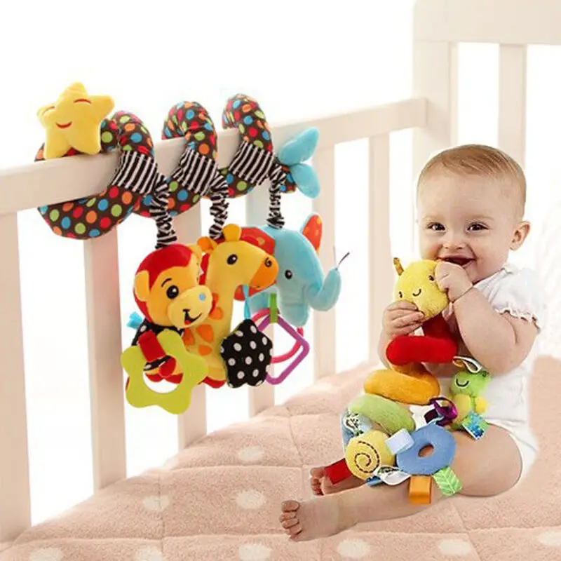 Toy Newborn Infant Developmental Crib Pram Animal Stuffed Doll Hanging Stroller Baby Boys Girls Spiral Toys | Игрушки и хобби