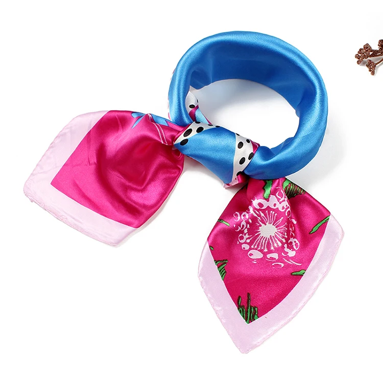 Дизайнерский шарф атласные квадратные шарфы Шелковый платок роскошный шейный 60