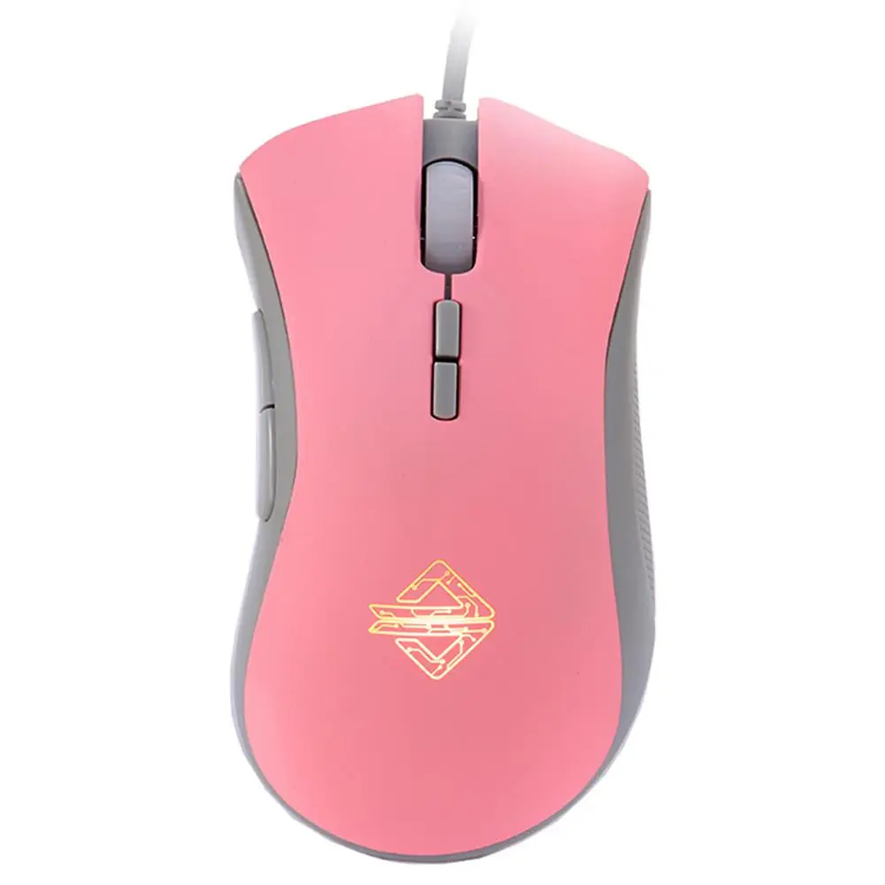 Pink Ajazz AJ118 Проводная игровая клавиатура Мышь 7 кнопок 800/1200/1600/2400 Регулируемый Точек на дюйм USB мыши PC Gamer оптический Мышь для ноутбука, настольного компьютера, ПК - Цвет: Pink