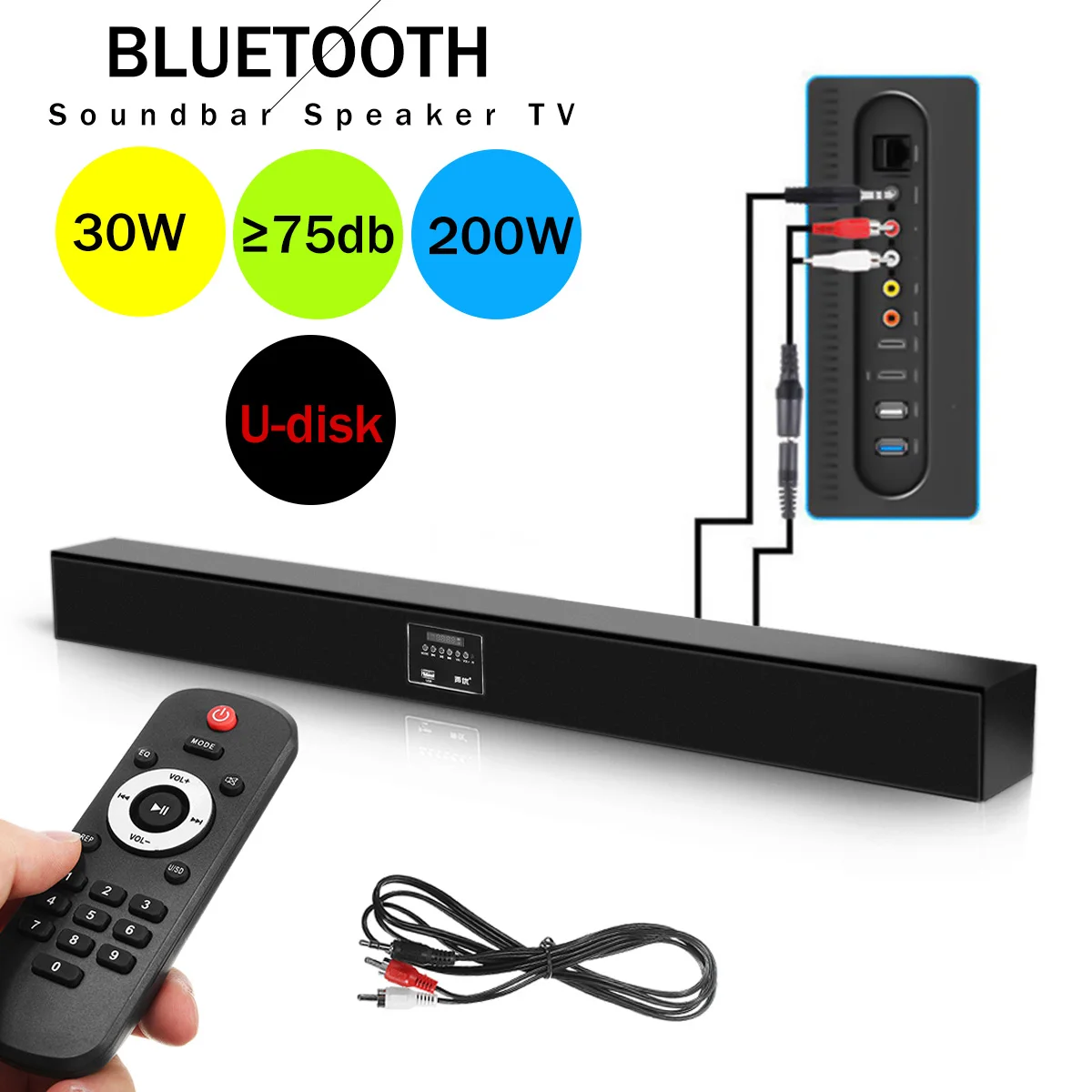 CLAITE домашний ТВ настенный Bluetooth Саундбар 8 громкий динамик гостиная динамик с пультом дистанционного управления