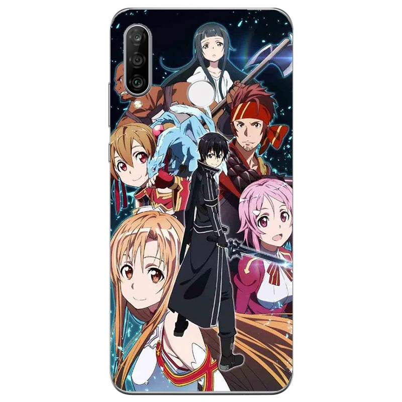 Мягкий силиконовый чехол-книжка Sword Art Online Manga для Huawei Honor 8A P30 P40 Y6 Y7 Lite E Prime Pro Plus 2019 |