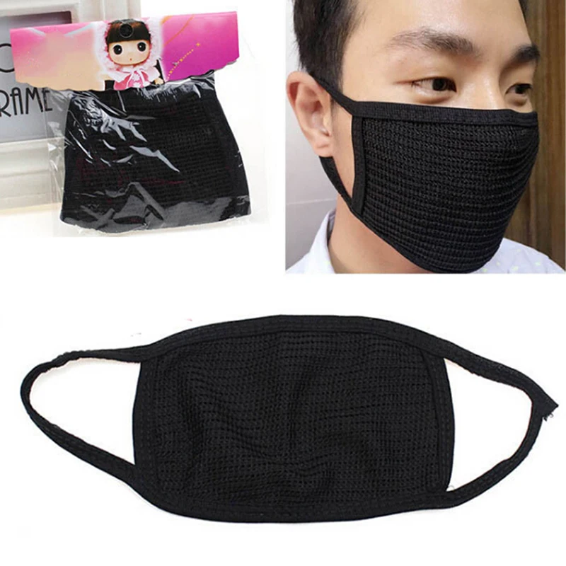 1PC Cotton Unisex Black Anti-dust Mask Motorcycle Bicycle Outdoor Sports Cycling Wearing Windproof Warm Face Mouth Half Mask