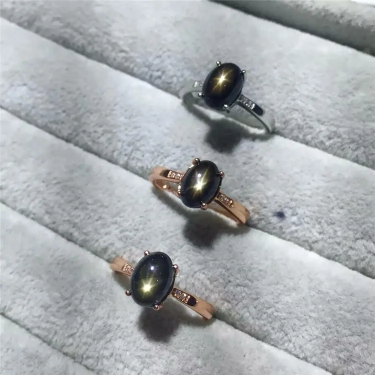 

KJJEAXCMY fine jewelry S925 Pure silver inlay natural sapphire star gemstone with female miniature ring lady