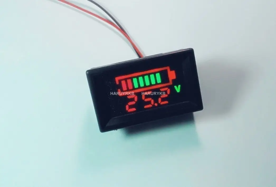 Светодиодный индикатор Батарея с тестером емкости + Вольтметр для автомобиля 12V