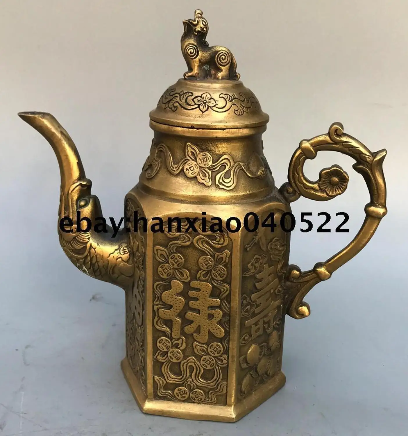 Китайский латунный феншуй статуя dragon чайник для вина|teapot| |
