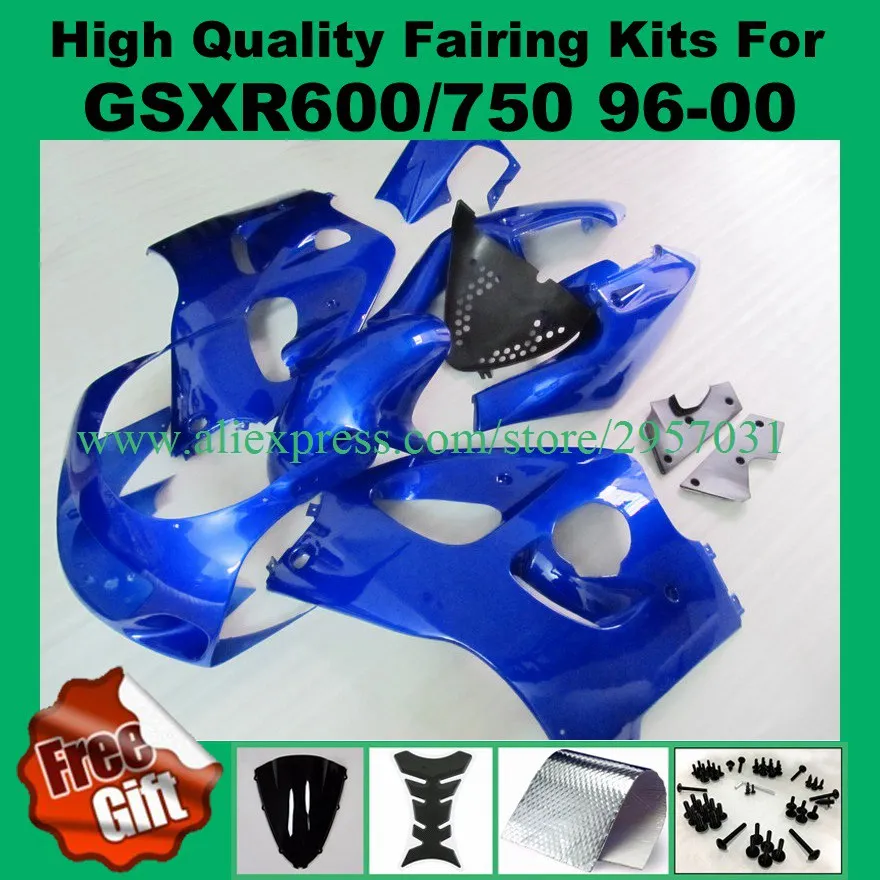 

9gifts Fairings for SUZUKI GSXR600 GSXR750 1996 1997 1998 1999 2000 GSXR 600 750 96 - 00 GSX-R600 GSX-R750 blue body fairing kit