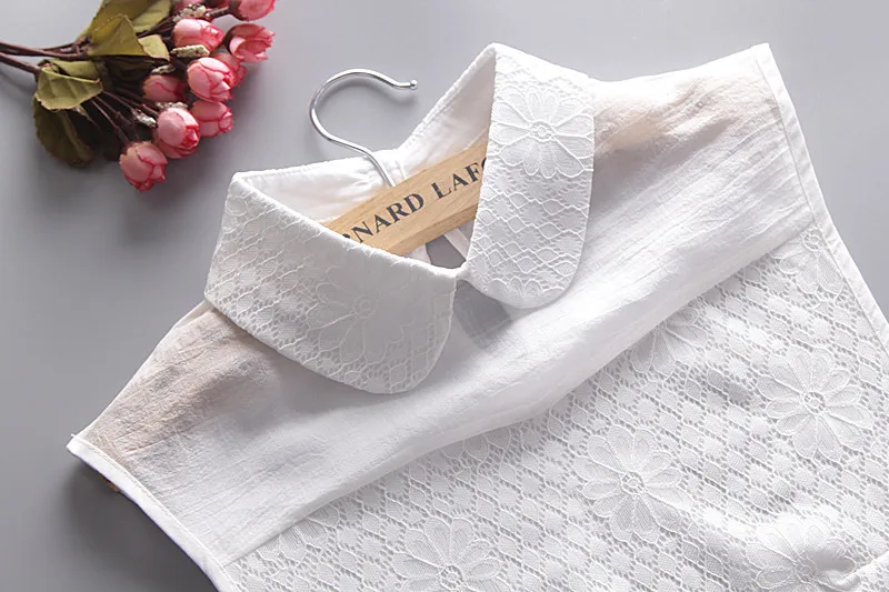 Korean Style Fake Collar White/Black Lace Turndown Blouse Vintage Detachable Chiffon for Women Sweater Accessories |