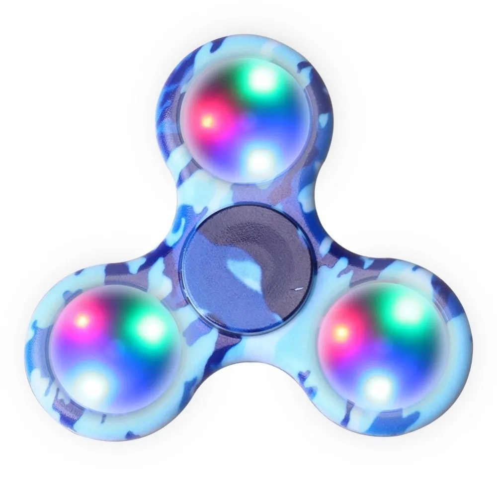 Непоседа Счетчик LED вспышка света Палец ABS EDC Руки Tri Для Детей Аутизм СДВГ