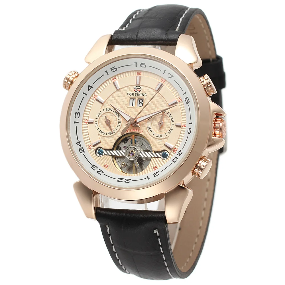 Часы наручные FORSINING Мужские механические брендовые автоматические с турбийоном