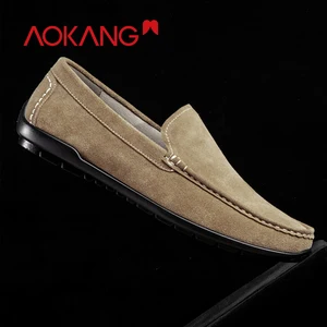 Мужские лоферы без шнуровки AOKANG, Повседневная дышащая обувь из натуральной кожи, удобная обувь для весны, 2019