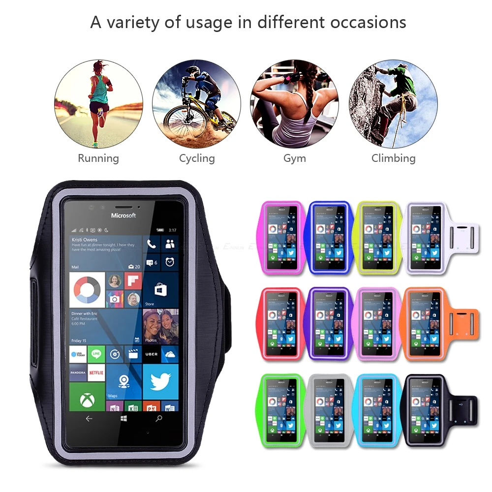 Спорт, бег, тренажерный зал повязку для Nokia microsoft Lumia 950 650 640 550 540 535 532 435 430 XL X X2 держатель телефона чехол Крышка